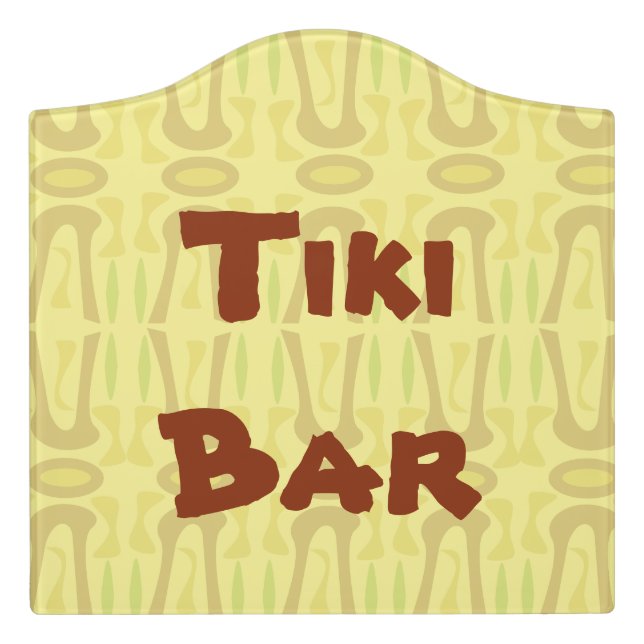 Cool Custom Tiki Background Door Sign (Large Crest Front)