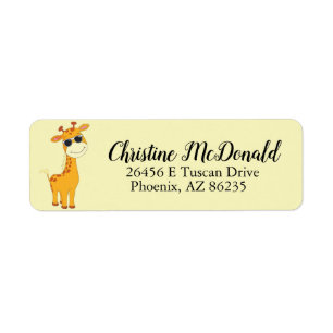 Cool Custom wild life giraffe Return Address Label