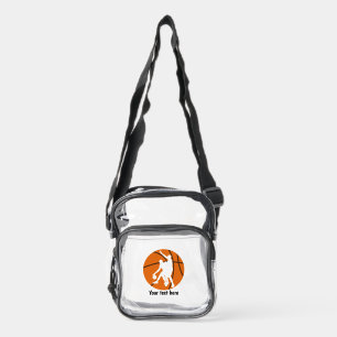 Cool customizable Basketball sports Clear Crossbody Bag
