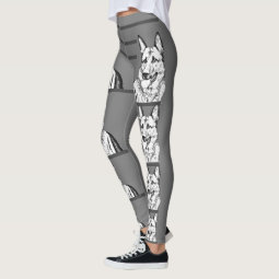 German Shepherd Pattern Print Women Leggings