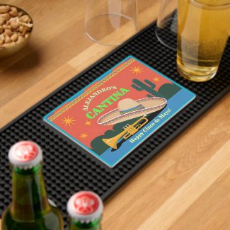 Cool Customizable Mexican Cantina 'Cinco de Mayo' Bar Mat