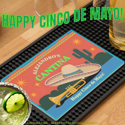 Cool Customizable Mexican Cantina 'Cinco de Mayo' Bar Mat