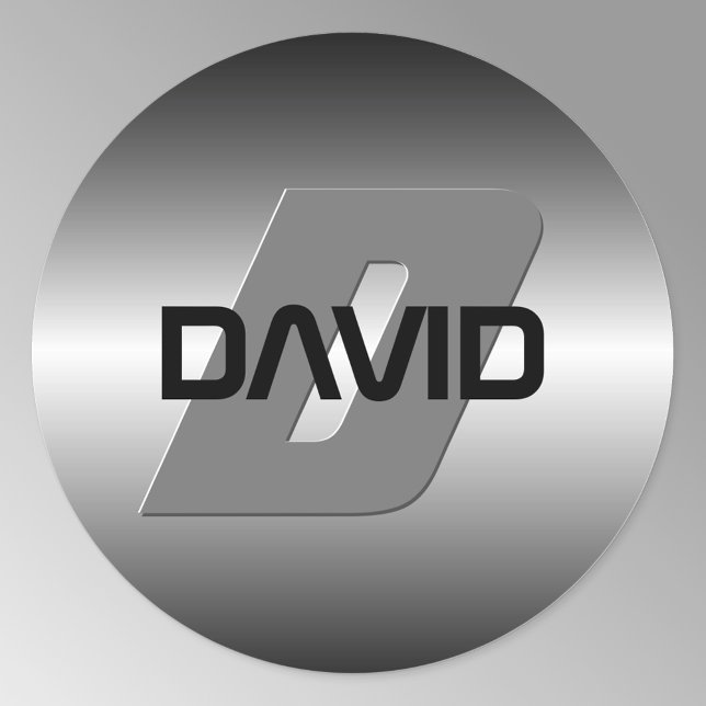 Cool Customizable Name & Monogram Classic Round Sticker (Creator Uploaded)