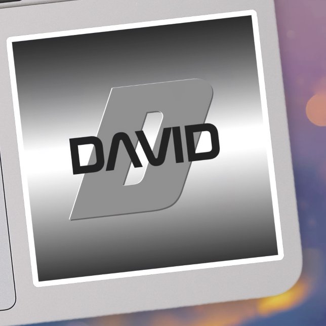Cool Customizable Name & Monogram Sticker (Creator Uploaded)
