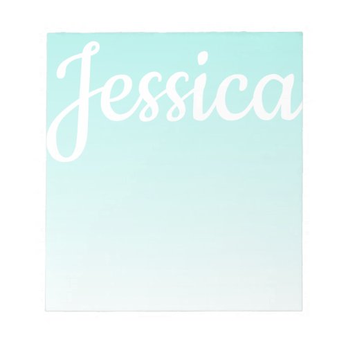 Cool Customizable Teal Gradient Ombre Your Script Notepad