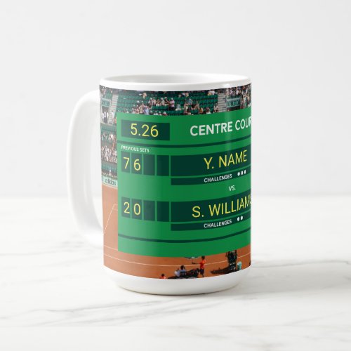 Cool customizable tennis score board ladies coffee mug