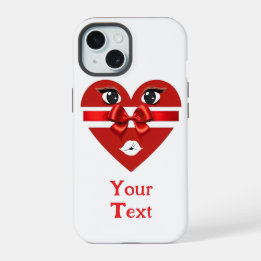 Cool & Customizable Valentine's Day Heart Design iPhone 15 Case
