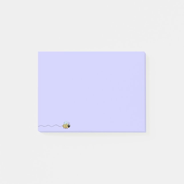 Cool cute bee cartoon purple notes (Front)
