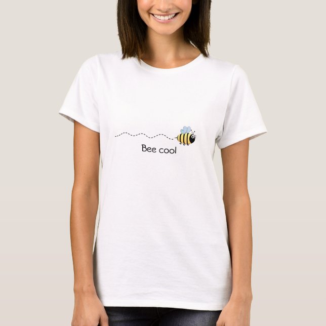 Cool cute bee cartoon woman's shirt (Front)