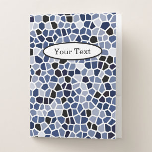 Cool Cute Blue Geometric Pattern Pocket Folder