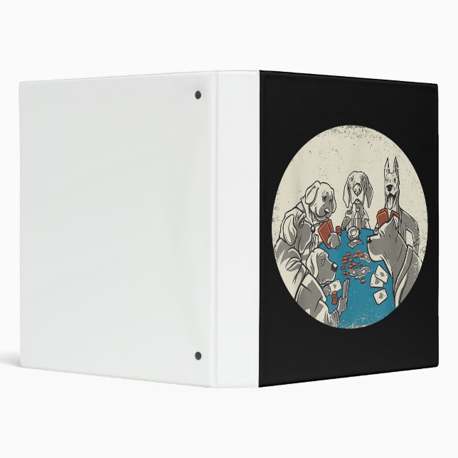 Cool Cute Dogs Playing Cards Poker Texas Holdem 3 Ring Binder (Background)