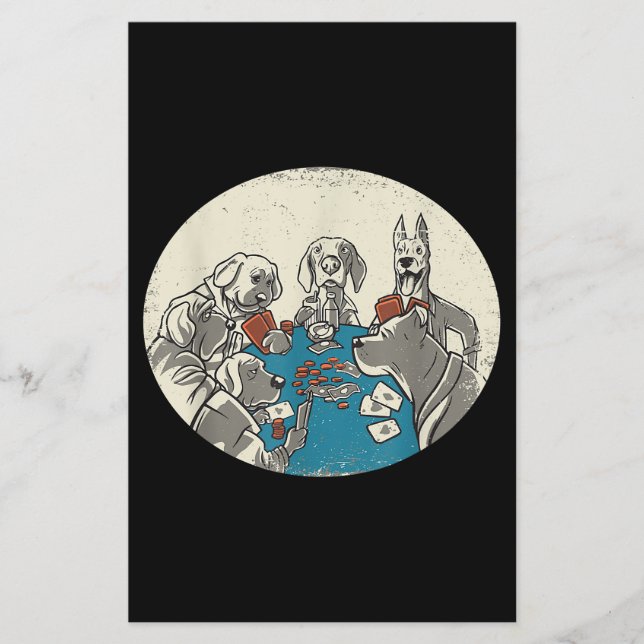 Cool Cute Dogs Playing Cards Poker Texas Holdem Flyer (Front)