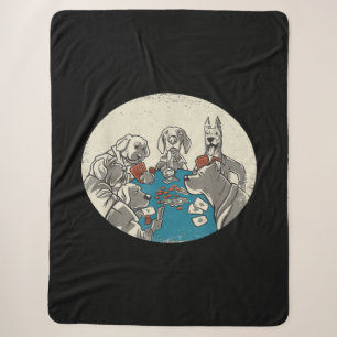 Cool Cute Dogs Playing Cards Poker Texas Holdem Sherpa Blanket