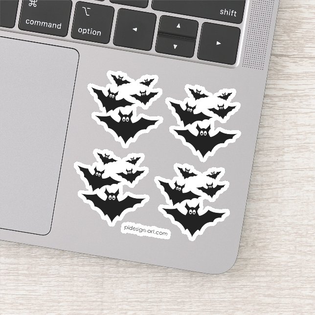 Cool cute Flying bats Halloween pattern Sticker (Detail)