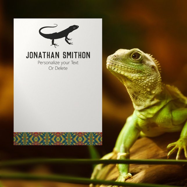  Cool Cute Funny Animal Lizard Personal Stationery Note Card (Creator Uploaded)
