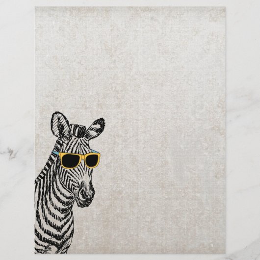Cool cute funny zebra sketch with trendy glasses (Front)