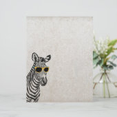 Cool cute funny zebra sketch with trendy glasses (Standing Front)