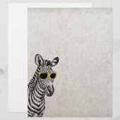 Cool cute funny zebra sketch with trendy glasses (Front/Back)