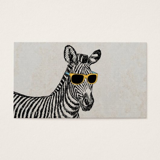 Cool cute funny zebra sketch with trendy glasses (Front)