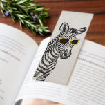 Cool cute funny zebra sketch with trendy glasses bookmarks<br><div class="desc">Cool cute funny zebra sketch with yellow and blue retro trendy glasses,  old grey paper background. Personalize it with your name favourite word or phrase by clicking the customise button and add text,  choose the text font and colour. Image print</div>