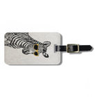 Cool cute funny zebra sketch with trendy glasses