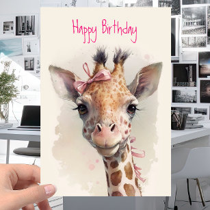 Cool Cute Giraffe - Funny Happy Birthday Card