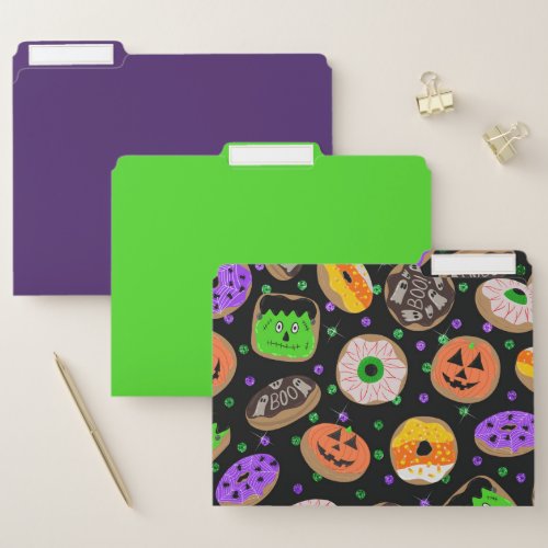 Cool Cute Glitter Confetti Donuts Halloween File Folder