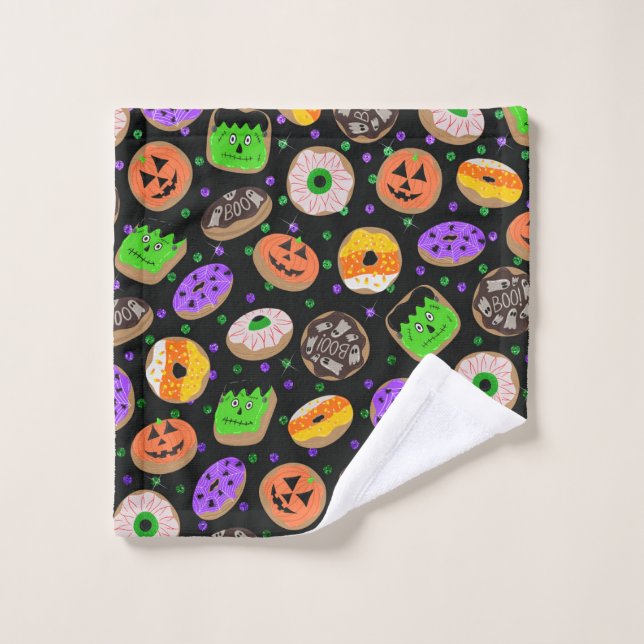 Cool Cute Glitter Confetti Donuts Halloween Wash Cloth (Wash Cloth)