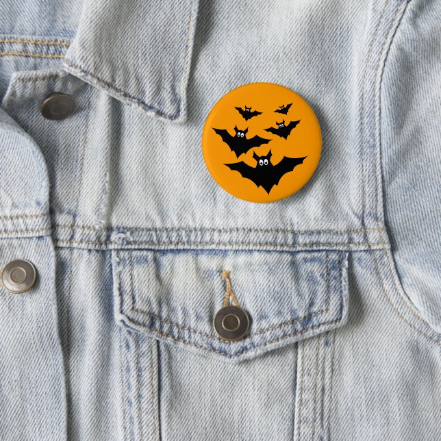Cool cute Halloween bats button (In Situ)