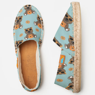 Cool cute Halloween bear pumpkin pattern Espadrilles