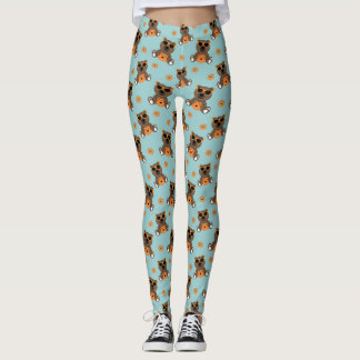 Cool cute Halloween bear sunglasses and pumpkin Leggings