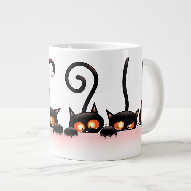 Cool cute hidden cats design large coffee mug (Front Right)