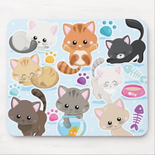 cool cute kitty cats mouse pad