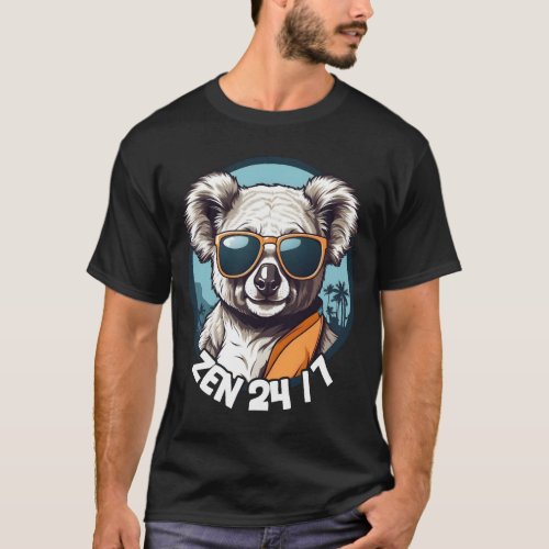 Cool Cute Koala In Zen Unisex T_Shirt 