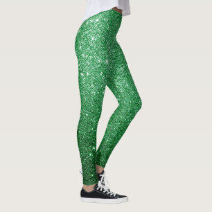 cool cute light green glitter pattern leggings
