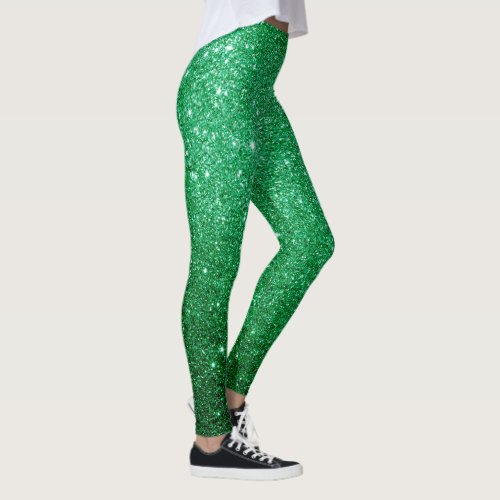 cool cute light green glitter pattern leggings