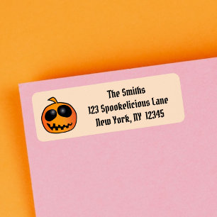 Cool Cute Orange Halloween Pumpkin Label