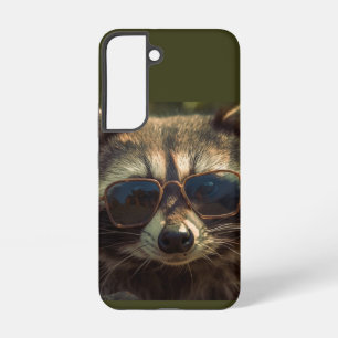 Cool Cute Raccoon in Glasses Animal Humor Art Samsung Galaxy S22 Case