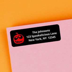 Cool Cute Red Halloween Pumpkin Label