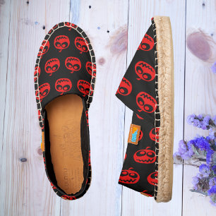 Cool Cute Red Halloween Pumpkin Pattern Espadrilles