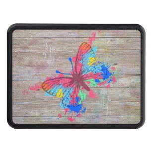Cool cute vibrant watercolours vintage butterfly tow hitch cover