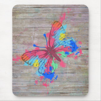 Cool cute watercolours splatters vintage butterfly mouse pad