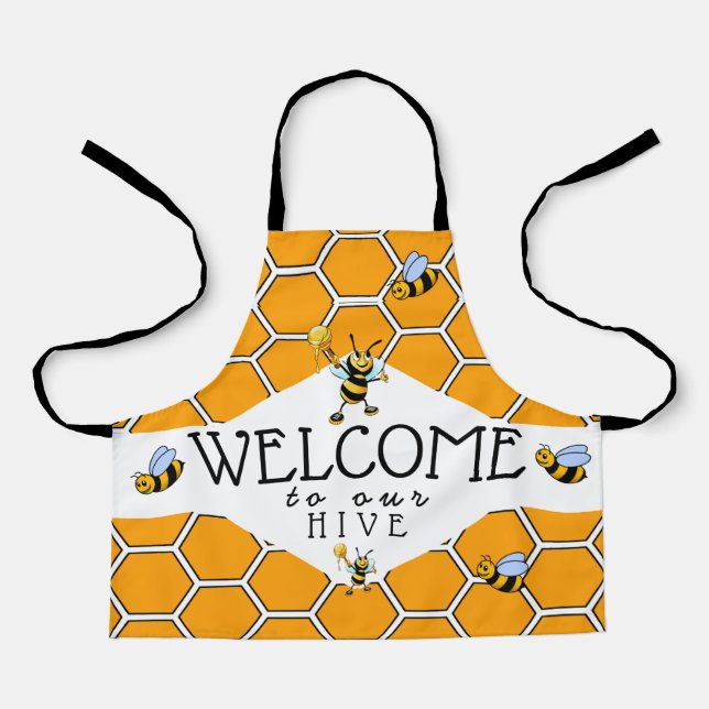 Cool & Cute Welcome To Our Bee Hive  Apron (Front)