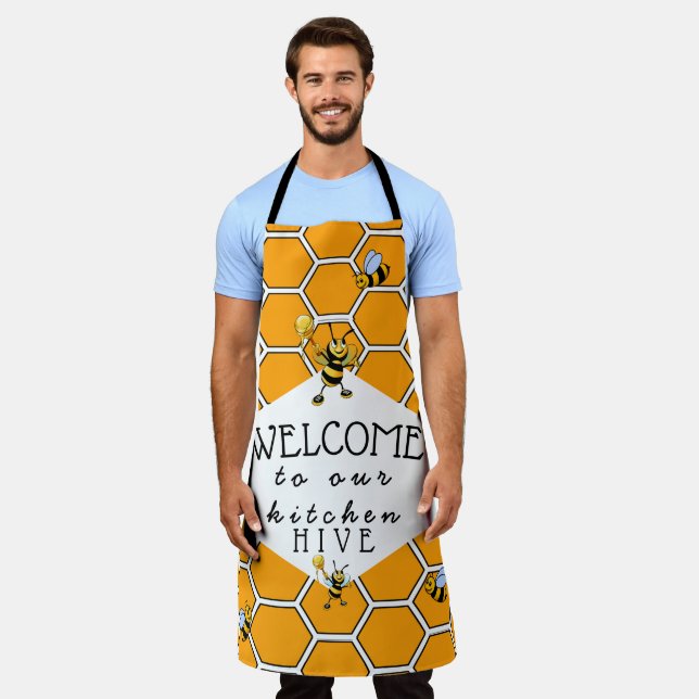 Cool & Cute Welcome To Our Bee Hive  Apron (Worn)