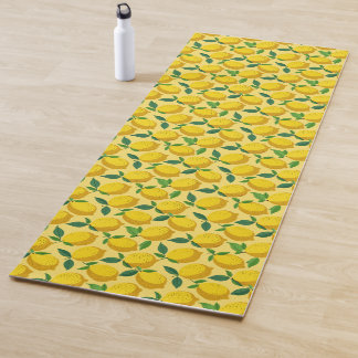 Cool cute yellow lemons fruit  yoga mat