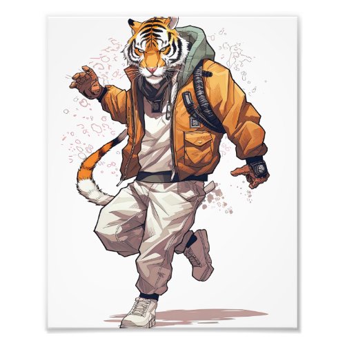 Cool Cyberpunk Tiger Photo Print