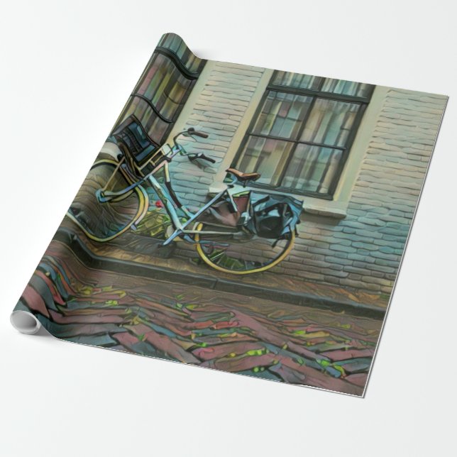 Cool cyclist gifts wrapping paper (Unrolled)