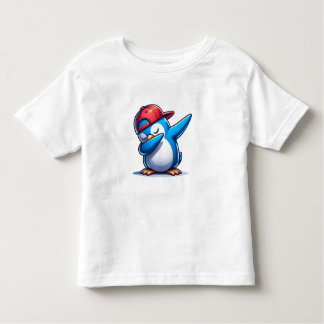 "Cool Dab: Blue Penguin in a Red Cap" Toddler T-shirt