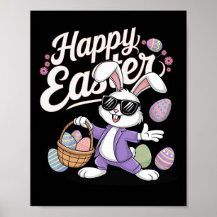 Cool Dabbing Bunny Easter Poster