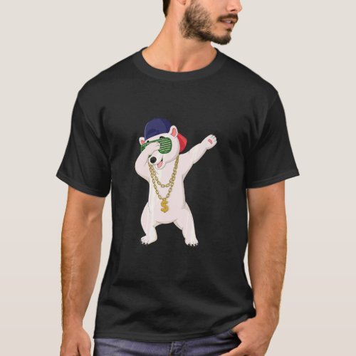 Cool Dabbing Dancing Polar Bear Wear Sunglasses Ha T_Shirt